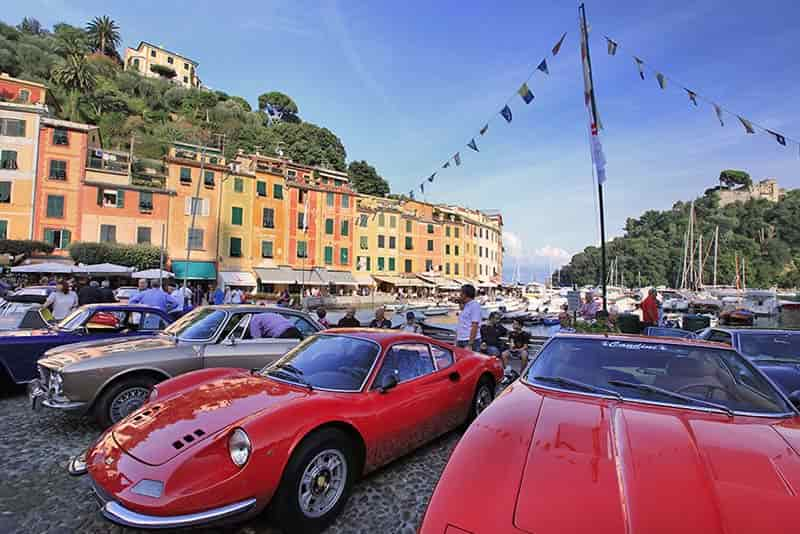 Vintage Ferrari unveiled in Portofino harbour