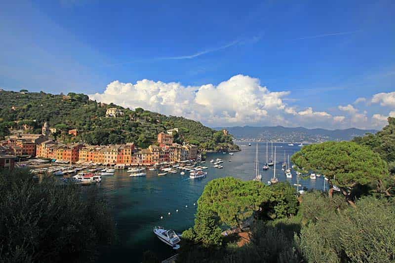 Portofino, the gem of the Italian Riviera, is a quaint harbor ensconced by a verdant cliffside.